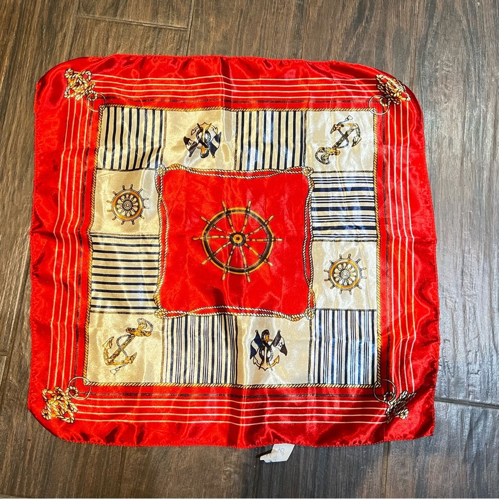 Red Print Scarf 8x8” - Pre-owned